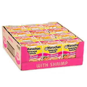 Maruchan Shrimp Flavor Instant Lunch Ramen Noodles - Japanese-Style Instant Noodle Soup, 3-Minute Easy Meal, 2.25 Oz (12 Pack)
