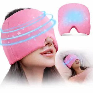 HISTORYOO Migraine Headache Relief Cap Reusable Hangover Gel Cooling Ice Cap Eye Mask Strain Relief Eye Bags Stress Hot Cold Compress Therapy (Before use, it needs to be placed in the fridge or microwave) Puffy Stye Treatment Dry Headache Dark Circles