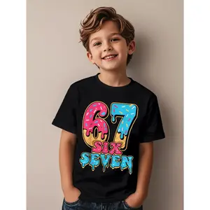 Number 7 Costume Halloween 67 Meme Novelty Awesome Graphic Kid T-Shirt Popular Kid T Shirts Street Style Tops Tees for Kid
