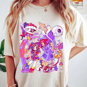 The Amazing Digital Circus T-shirt, TADC Fan Gift, Circus Characters Shirts, Circus Theme T-shirts, Anime Tee, Gift Birthday for Boy Girl