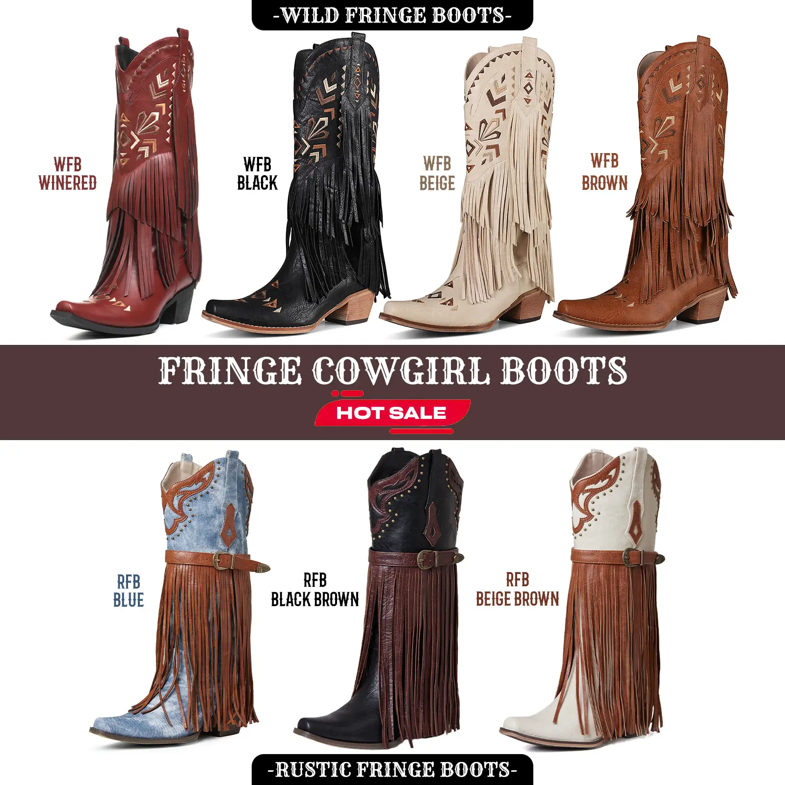 CELNEPHO Fringe Cowboy Boots for Women Tassel Western Embroidered Pointed Toe Chunky Block Heel Pull on Knee High Cowgirl Boots StepUp Styles