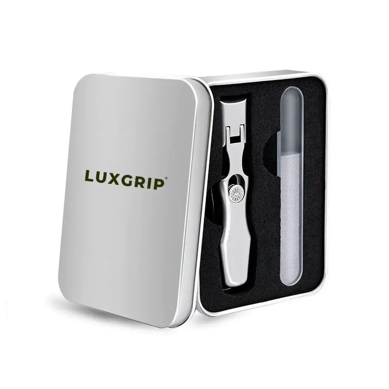 LuxGrip, nail clipper, German nail clippers, Manicure Nail Care Case Gift Platinum Smooth Stainless