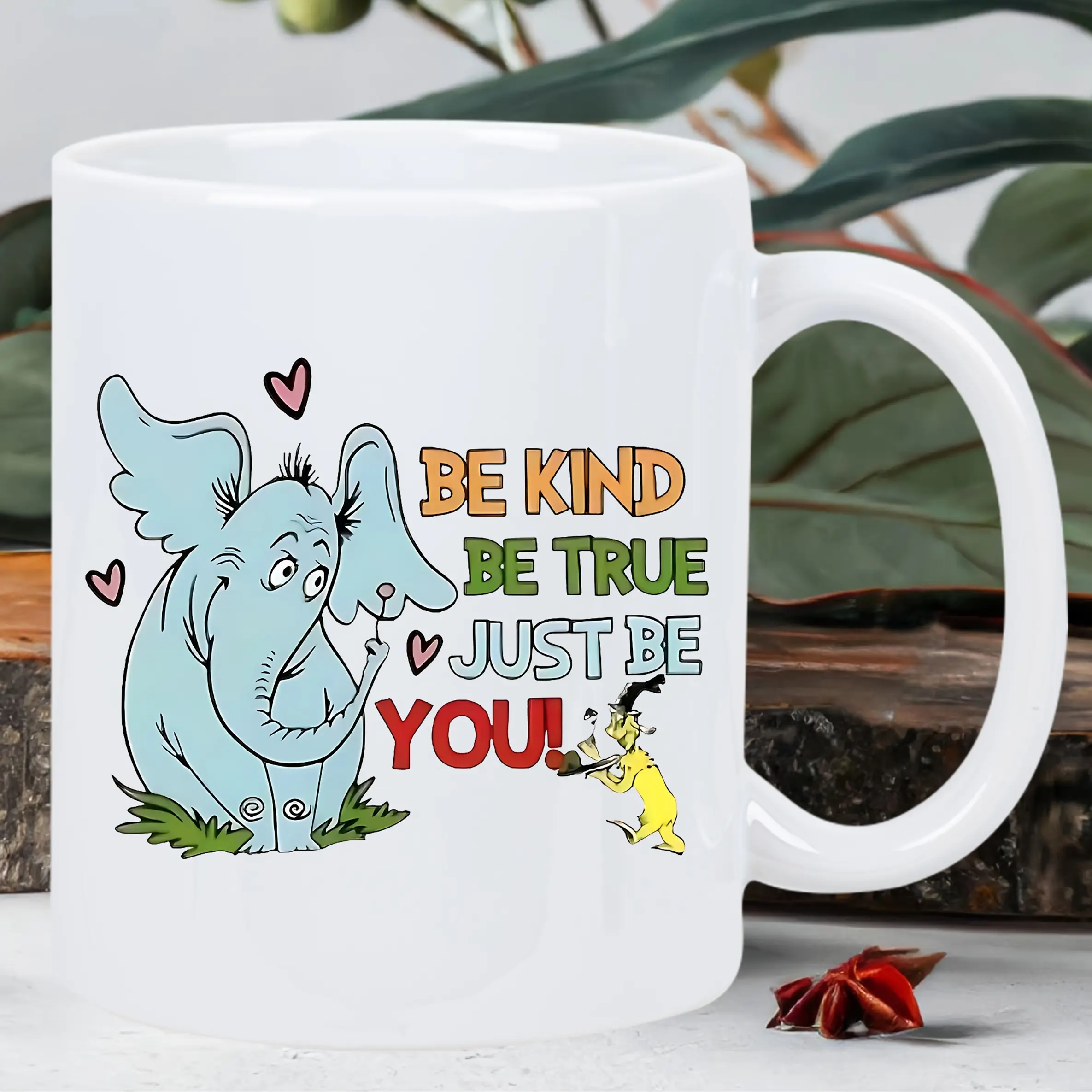1pc Dr. Seuss Elephant Ceramic Coffee Mug 11oz - Inspirational Quote, Insulated, Reusable, Hand-Wash Only - Perfect Gift for All Ages