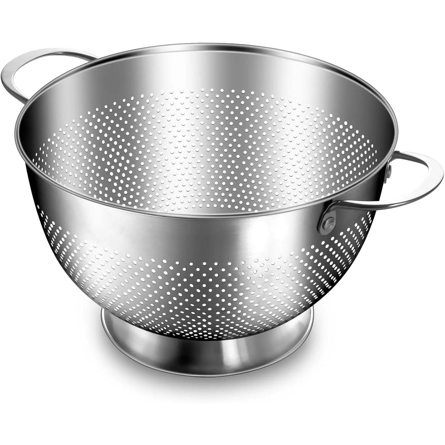 Stainless Steel Colander for Kitchen | 5 Quart Durable Rice and Pasta Strainer with Handle |  Handles | Nesting Design | Rust-Resistant & Dishwasher Safe