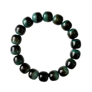 Qian Aisheng Green Phantom Bodhi Bracelet Single Circle Religious Jewelry for Men Women Fashion Minimalist Beaded Bracelet Boho Style Accessories