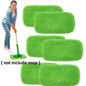 6 Packs Reusable Wet Pads Refill for Swiffer Sweeper Mop - Dry Sweeping Cloths & Wet Mopping Cloths for Household Cleaning - Washable Microfiber Pads for Mopping Floors (Mop is not Included)