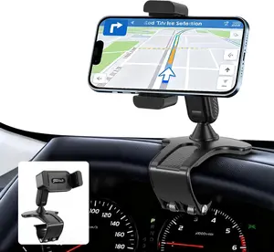 Universal 360 Dashboard Phone Holder, Easily Adjustable No-harm Clip Design Phone Mount for Car Compatible with All 4-7 Inch Smartphones
