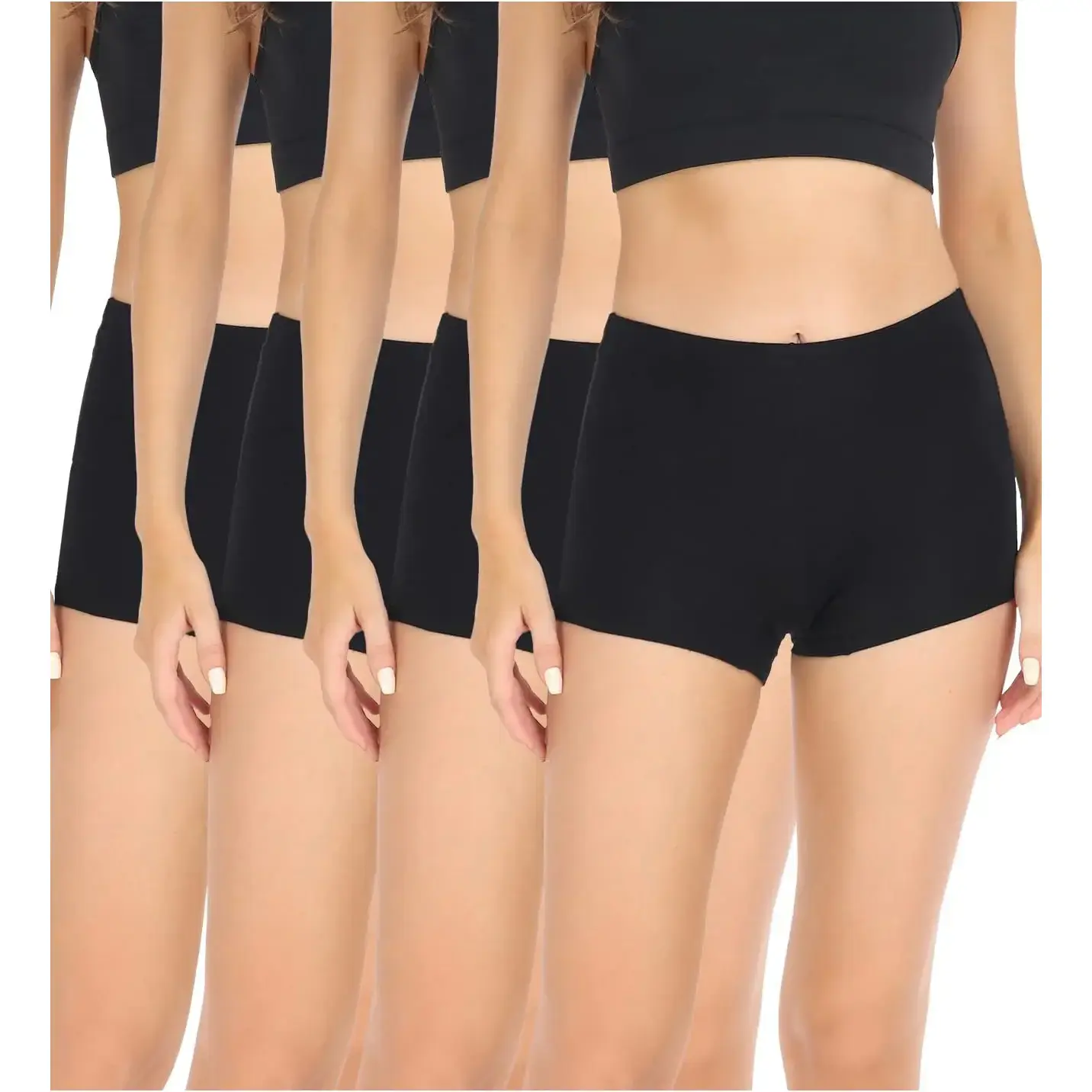 Women's Boyshorts Panties Cotton Boxer Briefs for Ladies Underwear Shorts with Cotton Crotch 4 Pack