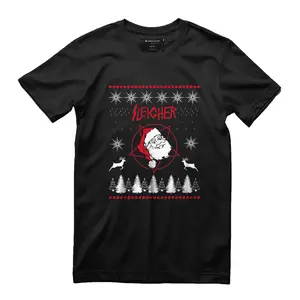 Sleigher Santa Claus Christmas Heavy Rock Music Lover Gift T-Shirt
