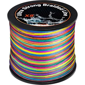 8 Strands Braided Fishing Line - High Visibility Colored Braid Line, Super Strong, Abrasion Resistant, No Stretch, 328yds/546yds/1093yds, 12lb to 100lb for Saltwater or Freshwater Fishing