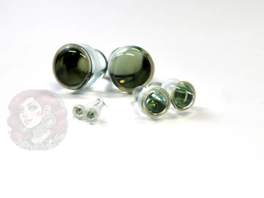 Smoky Tint Single Flare Non-Porous Glass Ear Plugs Gauges - Easy Cleaning, Smooth Finish, Dead Stretching Body Jewelry, 1.6mm(14g)-10mm(00g) Sizes, O-Rings for Secure Insertion, Sold Per Pair or Kit