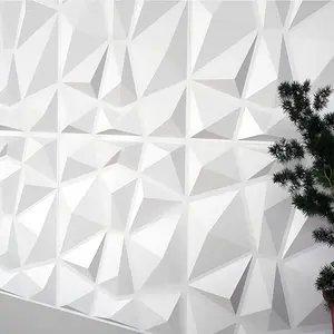 3D Diamond Pattern Wall Panel for Indoor Wall Decoration, Durable PVC Material, Perfect for Home Living Room & Bedroom Walls, Indoor Use, Wallboard Panel