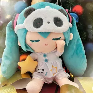 Kawaii Hatsune Miku Sleep Doll Anime Figure Plush Toys Accompany Children To Sleep Body Pillow Girls Birthday Gifts 30Cm