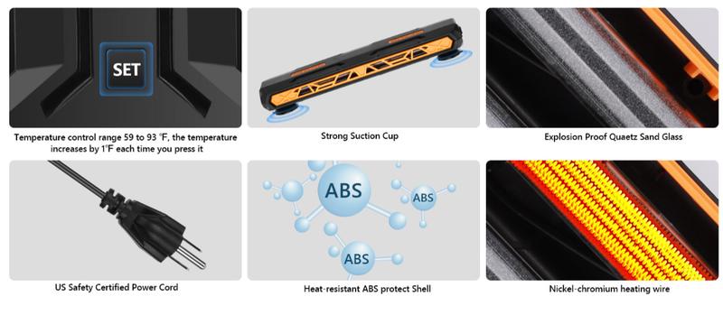 hygger Aquarium Heater, Submersible Fish Tank Heater with Over-Temperature Protection and Automatic Power-Off, Fish Heater with Digital Controller for Freshwater and Saltwater