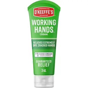 O'Keeffe's Working Hands Hand Cream for Extreme Dryness - 3 oz Travel Size Tube (1 Pack) - Repairing Skincare for Cracked, Dry Hands