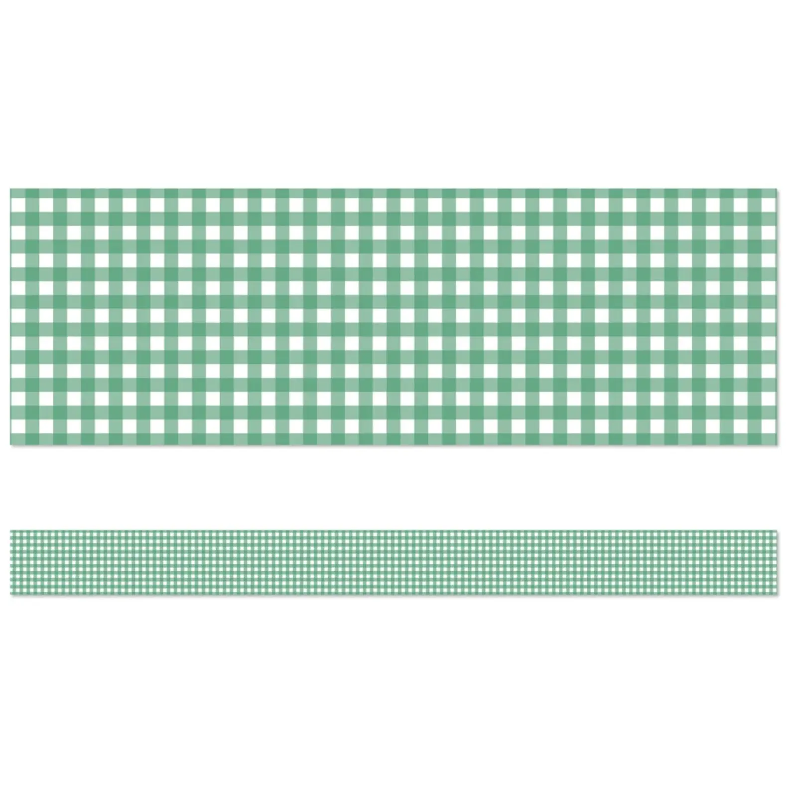 Green Gingham Straight Bulletin Board Borders