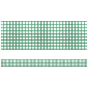 Green Gingham Straight Bulletin Board Borders