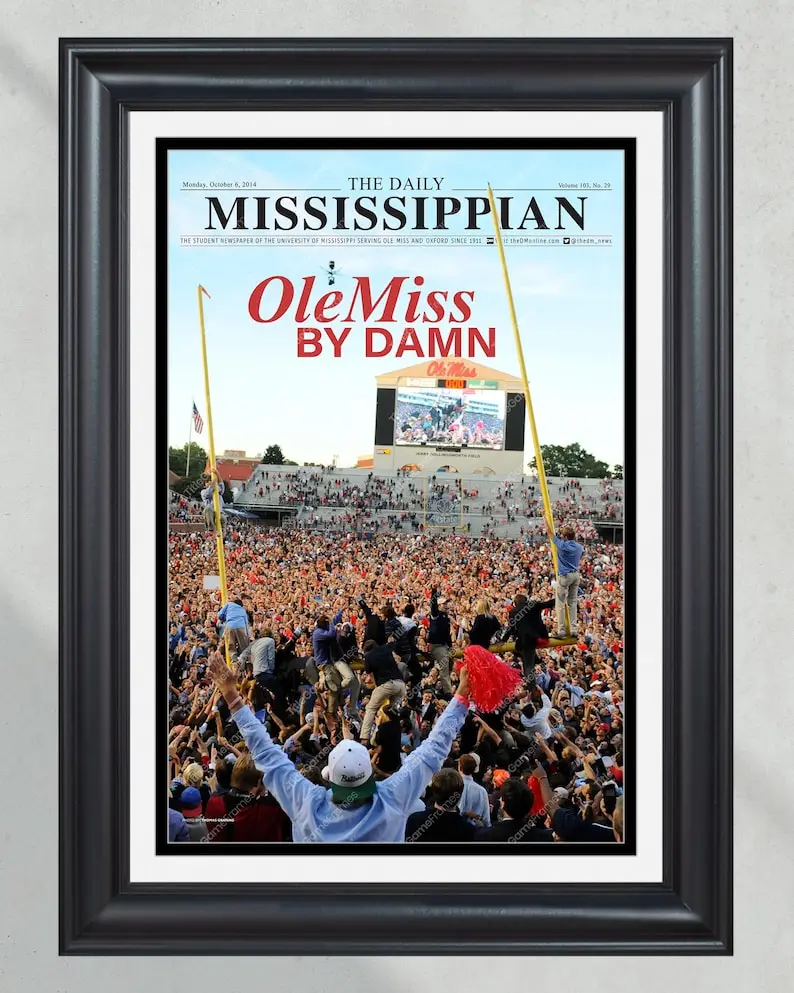 2014 Ole Miss Upsets Alabama Crimson Tide Poster No Frame Front Page Newspaper Print