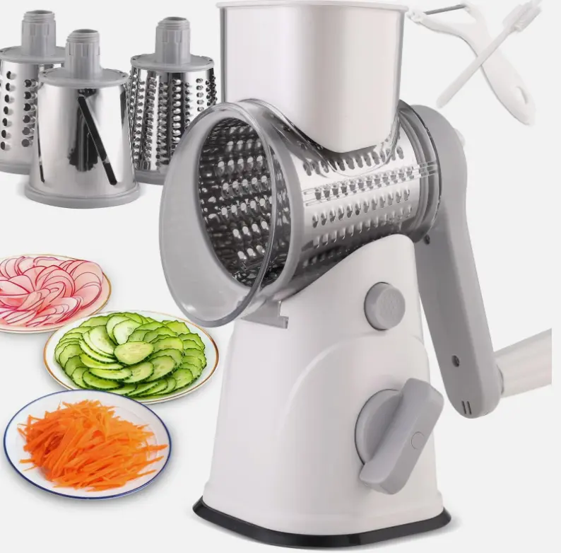 Rotary Cheese Grater Hand Crank, Kitchen Mandolin Vegetable Cheese Shredder w...