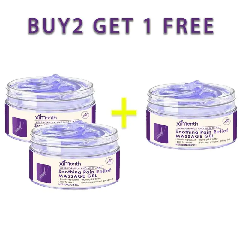 【Buy 2 Get 1 Free】Ximonth Body Massage Gel, Soothing Purple Gel for Knees, Back, Shoulders & Neck, Relaxing Rub with Natural Ingredients, Moisturizing Body Care for Tired Muscles, Cooling Massage Oil