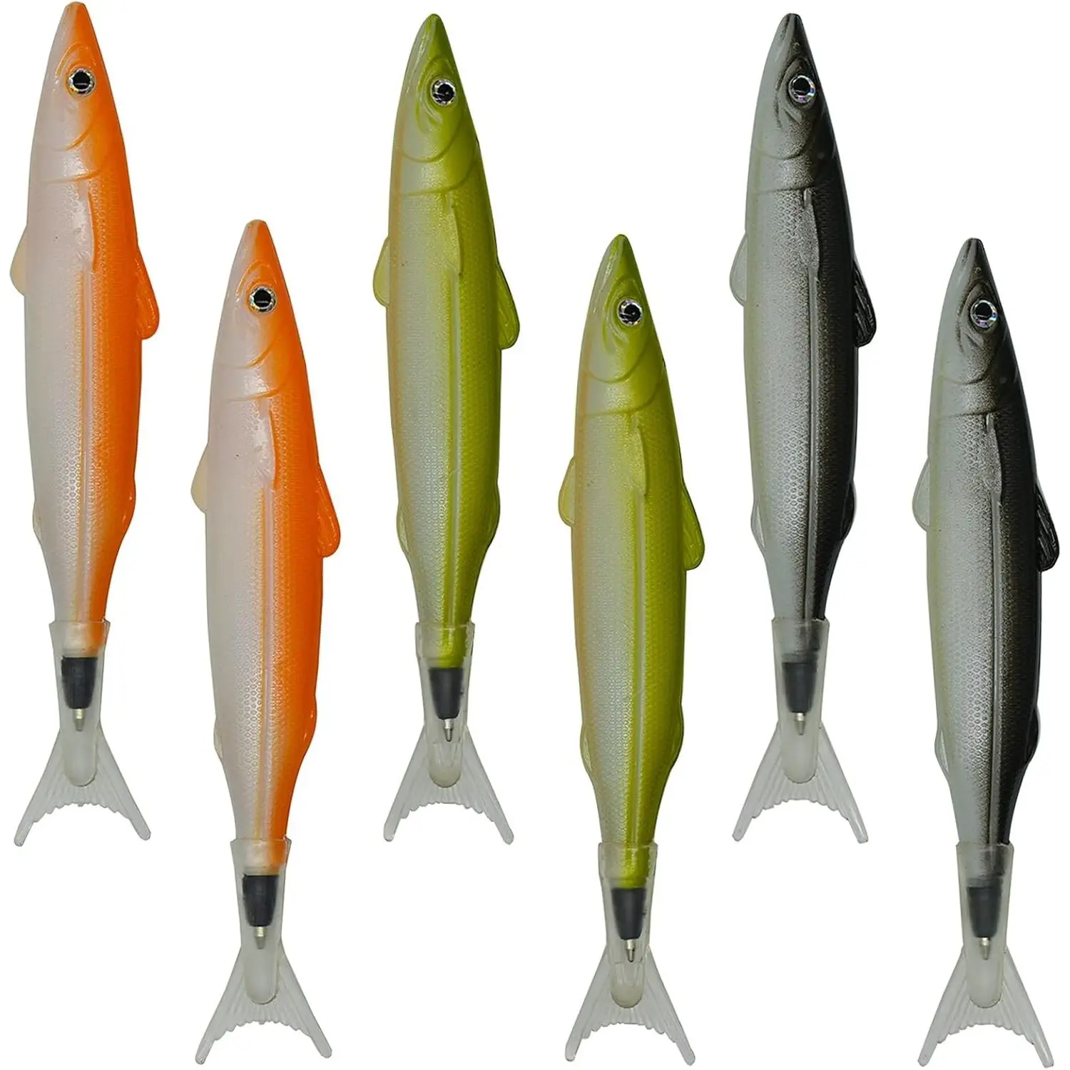 6-Count Fish Ballpoint Pen Set, Creative Unique Doodle Drawing Pens with Black Ink for School, Office Use, Unique Pens, Ballpen Set
