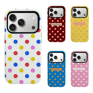 Wildflower Polka Dot Phone Case, Cute Y2K Aesthetic Protective Cover, Trendy Colorful Dots Case, Compatible  for iPhone 11/12/13/14/15/16/17 series and Samsung S21-S26 series.Perfect for Her/Him Girly Phone Caseslovely gift