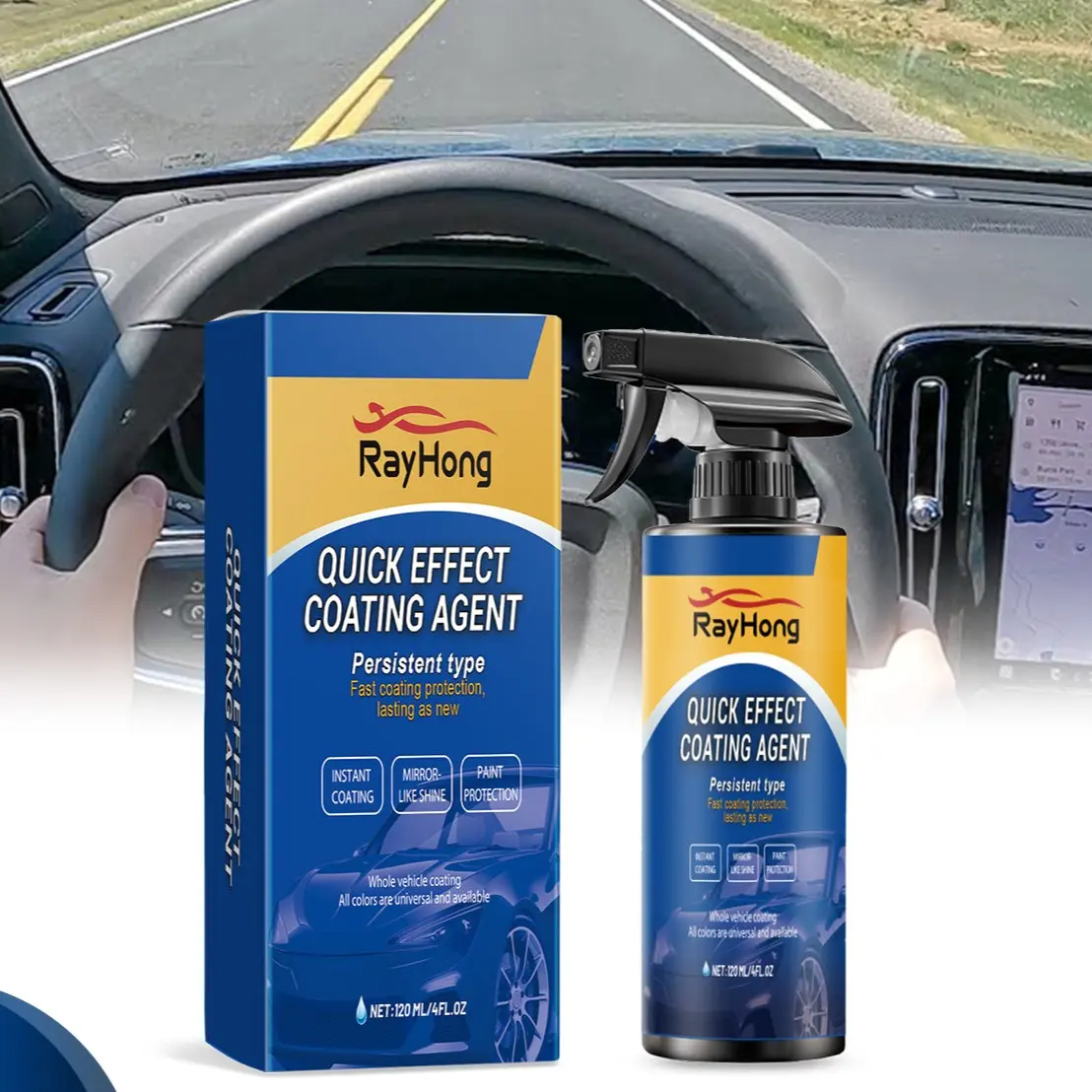 Car Paint Restorer & Polish Spray - Nano Ceramic Sealant, Fades Swirl Marks, Long-Lasting Gloss