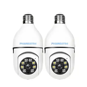 E27 Light Bulb Security Camera Indoor, 5MP HD PTZ Wireless Security Camera for Home, Night Vision, 360° Motion Detection Two-Way Audio, Easy Screw-in Installation, Supports Cloud Storage safety