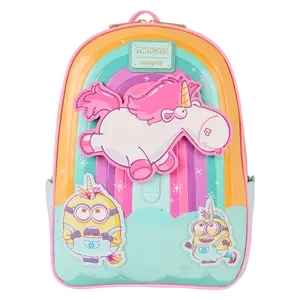 Despicable Me Minions Fluffy Unicorn Rainbow Mini Backpack