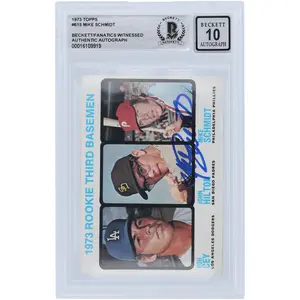 Mike Schmidt Philadelphia Phillies Autographed 1973 Topps Series 2 #615 Beckett Fanatics Witnessed Authenticated 10 Rookie Card - Fanatics Authentic Certified