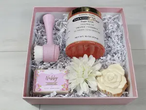 Maison Nabby Luxury Self-Care Gift Set – Sugar Scrub, Handmade Soap, Facial Brush & Hair Clip Sugar Soap Skin Repair