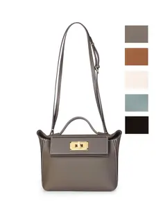 Women's Elegant Solid Color Leather Shoulder Bags, Fashionable Crossbody Bag for Daily Used, Leather Crossbody Purses, Casual Trendy Versatile High-quality Daily Commuting Bag