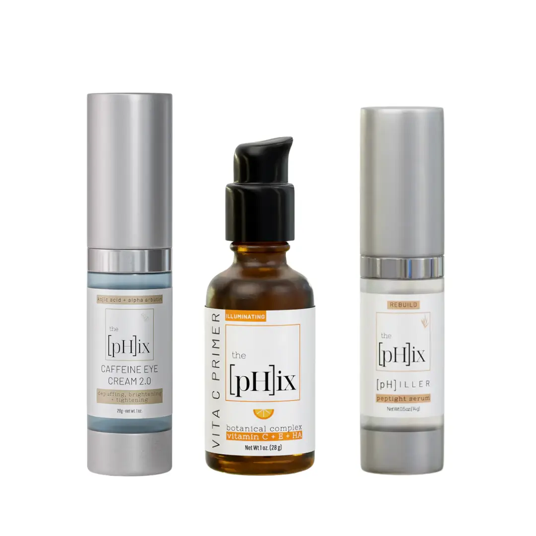 Anti Aging Skincare Bundle - Brighter & Smoother Under Eyes + Collagen Production + Hydration Serum Cream