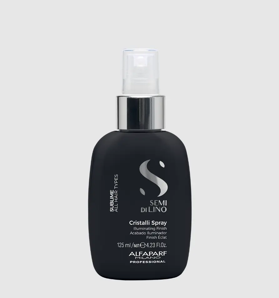 Alfaparf Milano Semi di Lino Sublime Cristalli Spray, Lightweight Hair Oil with Flax Seed Oil & Vitamin E for Shine, Vegan Haircare Product for All Hair Types, 4.23 fl oz, Serum, Flaxseed Oil