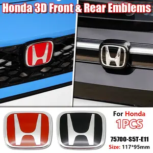 Honda Car Front Engine Hood Emblem Decal Sticker Style Upgrade Accessory, Fits Honda Model 75700-S5t-E11, Enhance Your Vehicle Look