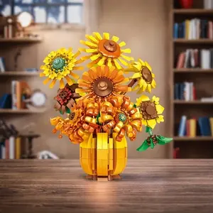 Sunflower Building Block Model Puzzle, Adult Stress Relief Toy, High-End Desktop Decoration, Perfect Holiday Gift