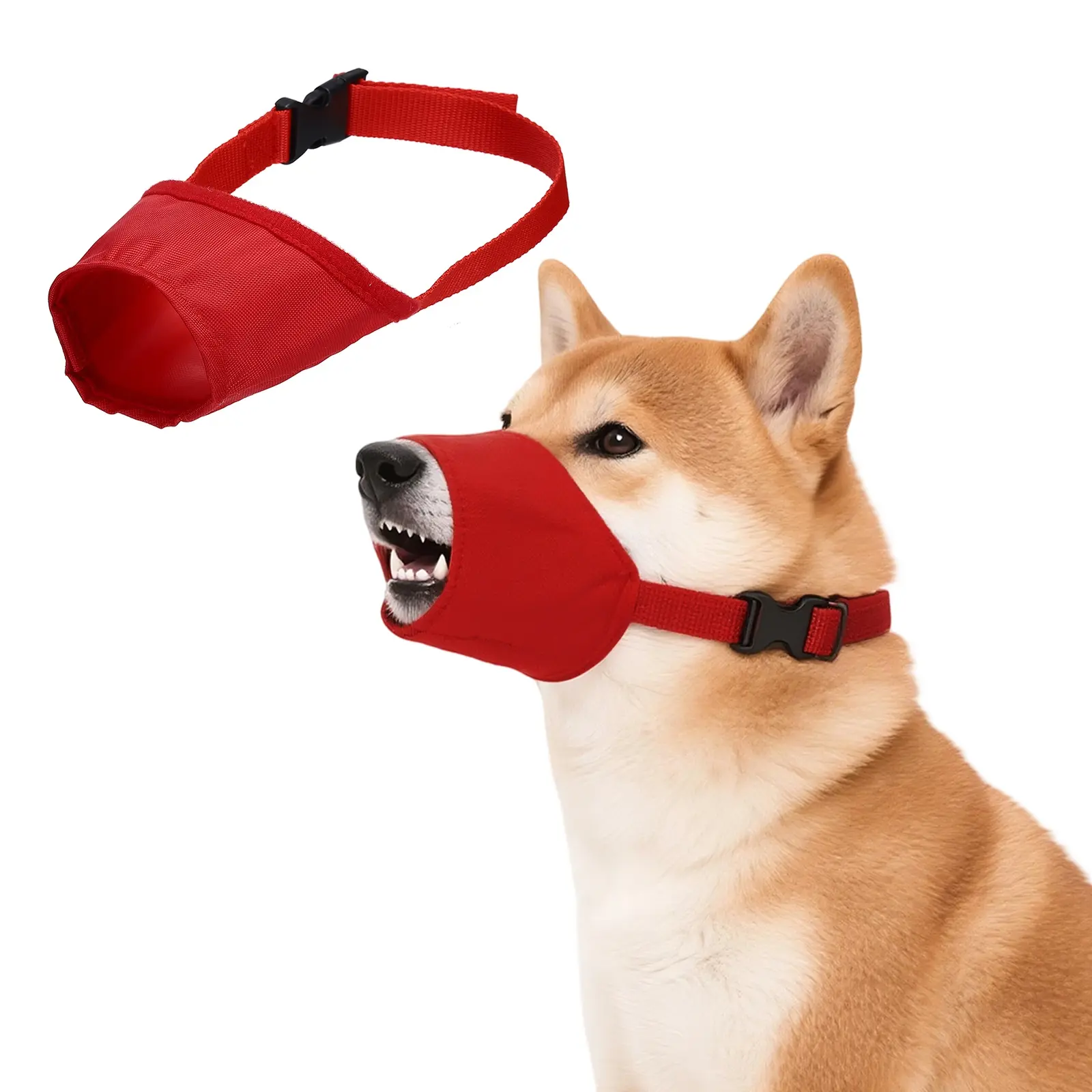 PETAXCELL Quick Muzzle Dog Mouth Cover Adjustable Breathable Safety Protection Dog Muzzles No Bark Muzzle Anti-Biting Anti-Chewing for Long Snout Small Medium Large Puppies
