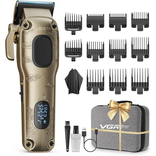 VGRPRO Professional Hair Clippers for Men, Corded Barber Clipper, Hair Cutting Grooming Kit with Storage Case for Home & Barber Use, Gift for Men