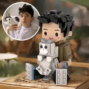 Good gift-Personalized Cute Brick Figures With Keychain Set - Small Particle Block Accessories for Every Age