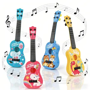 Kids Ukulele Toy Guitar, Mini Playable Musical Instrument for Boys & Girls, Unisex, Abs Material, 4 Strings, Educational Gift for Ages 3-7