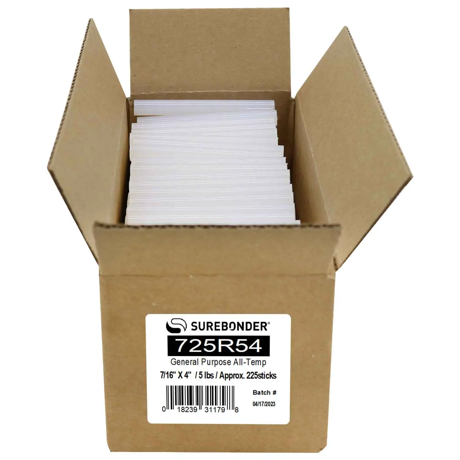 725R54 General Purpose All Temperature Hot Melt Glue Sticks - 7/16" x 4" | 5 lb box