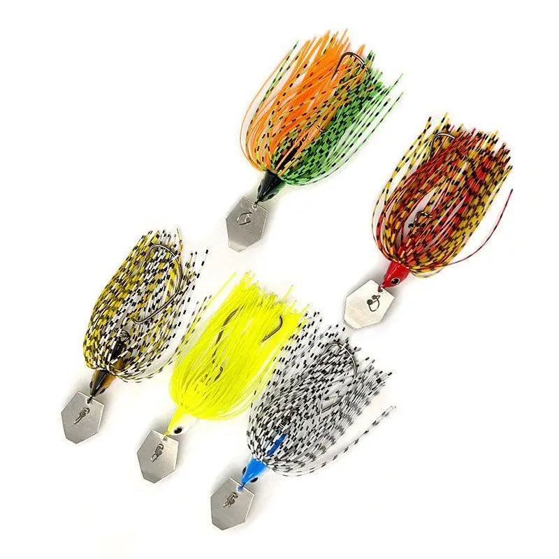 5pcs Bladed Jig Fishing Lures,0.423OZ Swim Jigs for Bass Fishing,Chatterbait Jig for Bass.Multi-Color Kits, Irresistible Vibrating Action, Sticky-Sharp Heavy-Wire Needle Point Hooks,