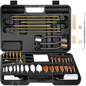 THE WELL KEPT Upgrade Brass Universal Gun Cleaning Kit for Rifles, Pistols,Handguns, Shotguns, Gun Cleaning Kits for All Guns, Gun Cleaning Supplies with Brass Rods and Portable Case