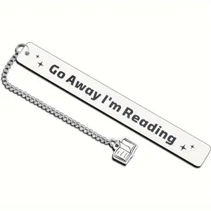 Go Away I'm Reading Stainless Steel Bookmark, 1 Count Creative Book Mark, Reading Accessories, Office Stationery & Supplies, Gift for Book Lovers
