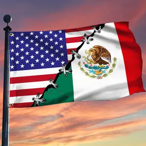 Mexican American Pride Mexican American Grommet Flag Flag 3x5ft