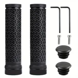 [2pcs Anti-Slip Grips] 2pcs Professional Anti-Slip Bike Handlebar Grips | Bicycle Handle Bar Locking Grips for BMX, Mountain, MTB, Scooter, Folding Bike | Soft Non-Slip-Rubber Hand Grip Comfortable Ergonomic