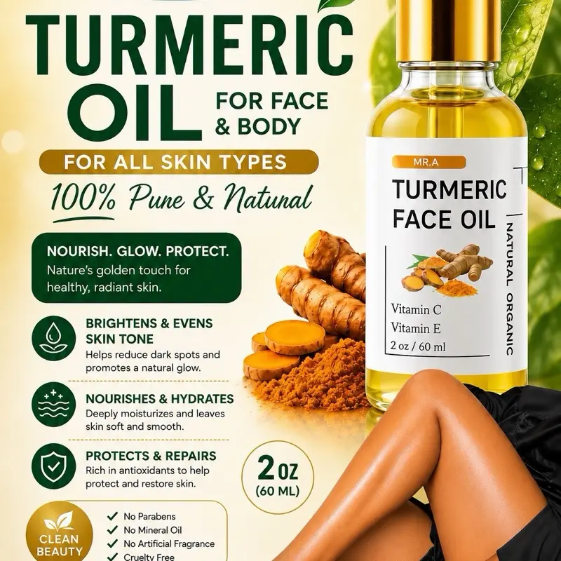 Benefits Turmeric oil may help.Reduce the appearance of redness and uneven skin tone. Provide antioxidant protection against environmental stress. Support the skin’s natural moisture barrier. Leave skin feeling softer and smoother.