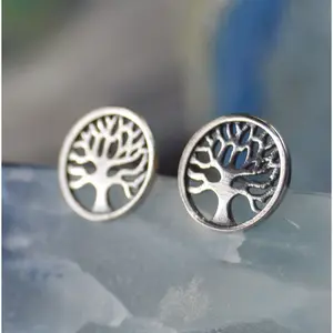 Sterling Silver Tree of Life stud post earrings