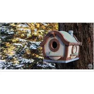 Hobbit Hole Birdhouse 🏡🕊️ – Whimsical Garden Decor with Optional Blink Cam Mount