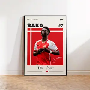 Bukayo/Saka Poster, Arsenal Poster, Fan Gift, Wall Art, Sports Bedroom Posters POSTER (UNFRAMED)